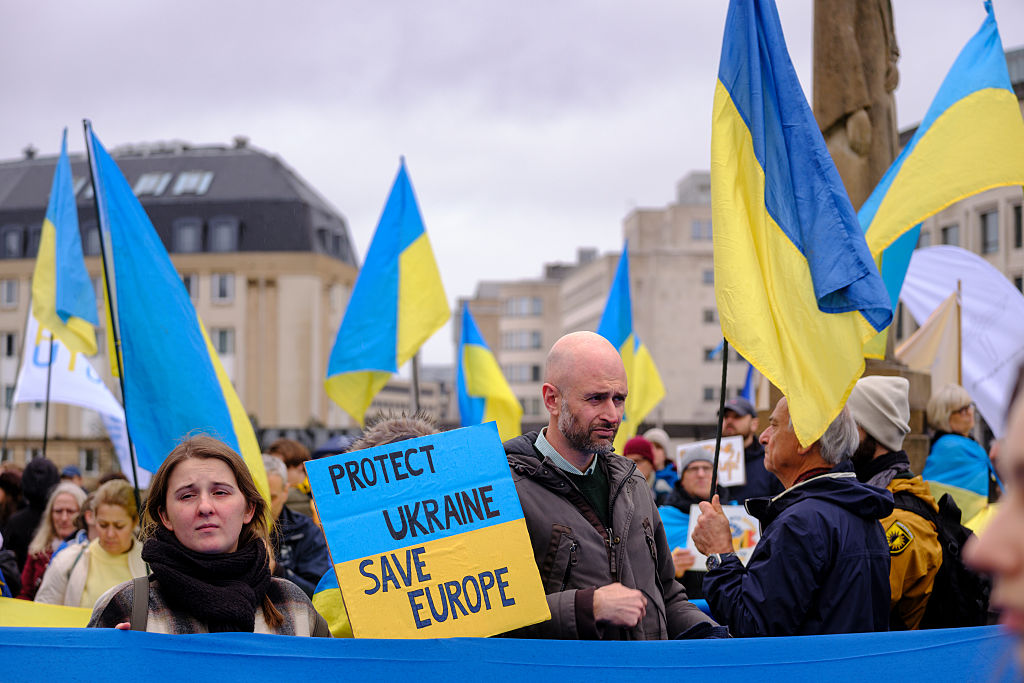 Ukrainer ukrainian demo for the 4 years of the full scale invasion